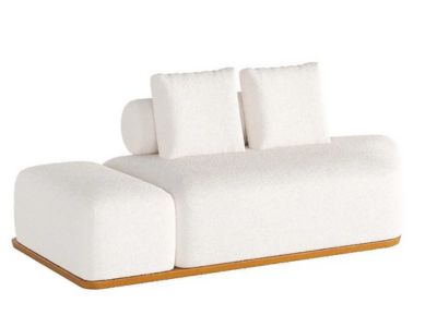 Sofá Canto Modular Presença Absolutta com Puff