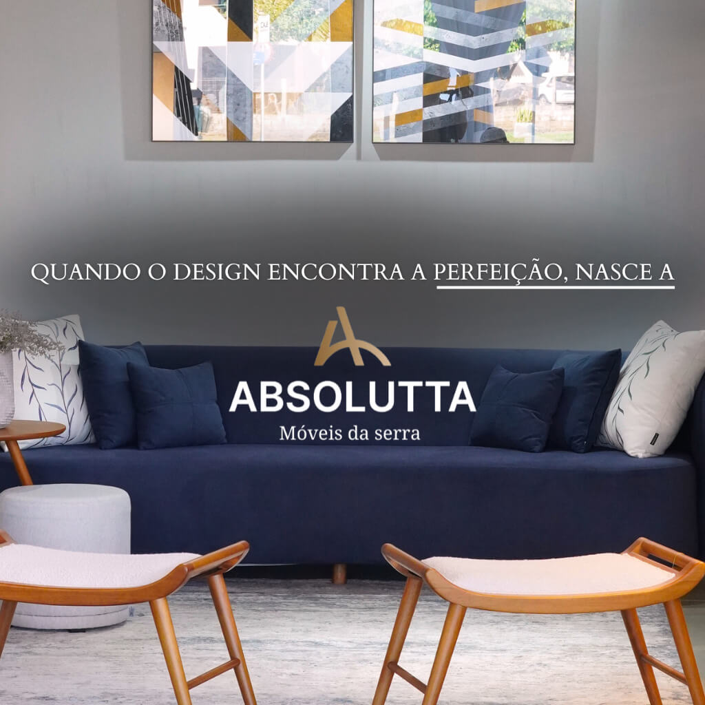 Sofá retrátil azul em sala moderna e aconchegante